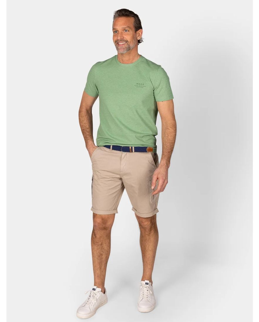 New Zealand t-shirt Jared effen groen normale fit