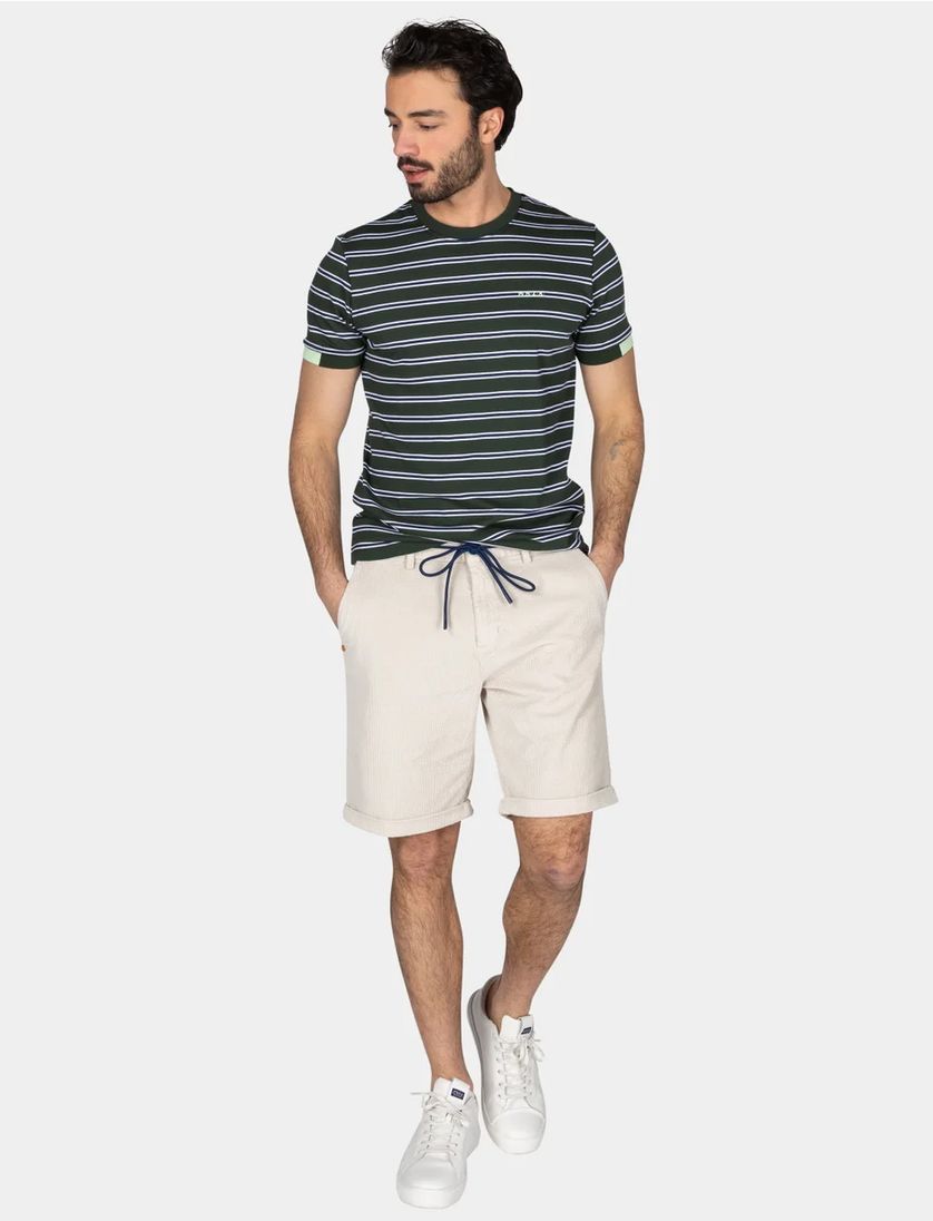 New Zealand t-shirt groen gestreept normale fit