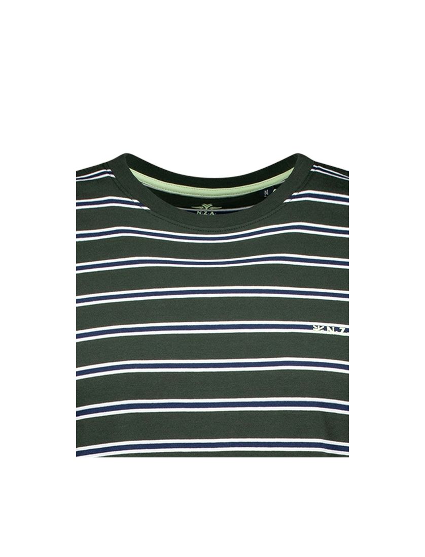 New Zealand t-shirt groen gestreept normale fit