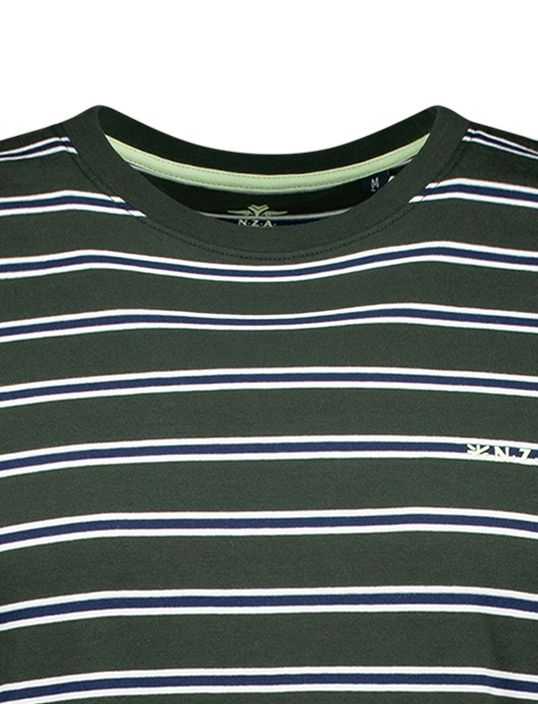 NZA t-shirt groen gestreept normale fit katoen