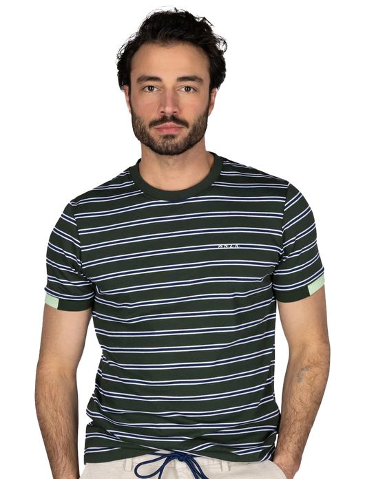 NZA t-shirt groen gestreept Noel