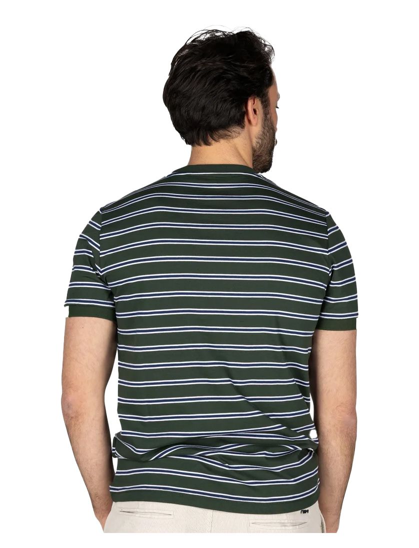 New Zealand t-shirt groen gestreept normale fit