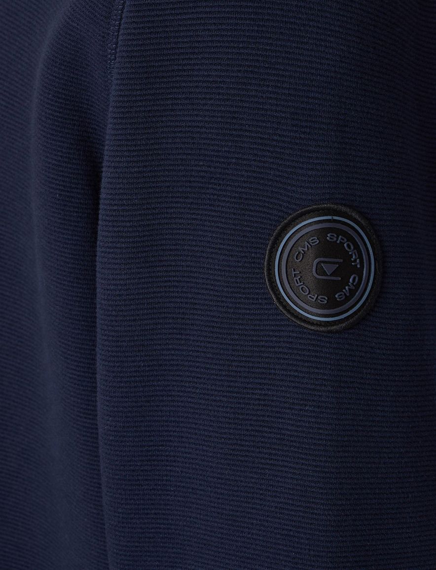 Casa Moda half zip trui donkerblauw effen katoen