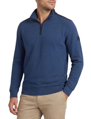 Casa Moda Casa Moda half zip trui blauw katoen wijde fit