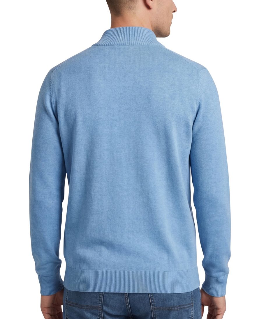 Casa Moda vest effen lichtblauw katoen wijde fit