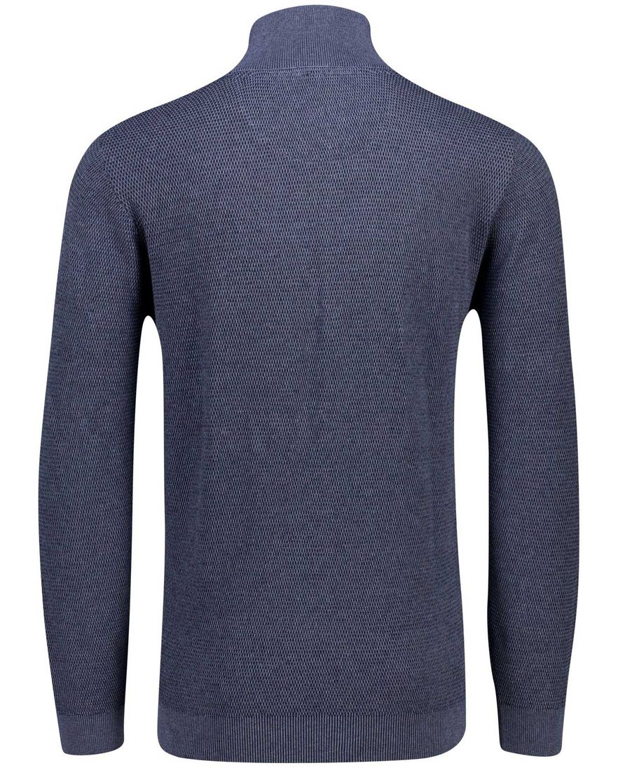 Casa Moda half zip trui lange mouw blauw katoen