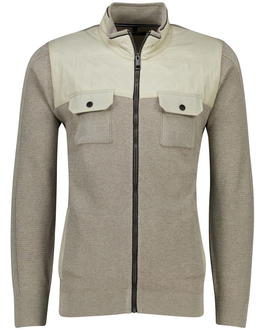 Casa Moda vest beige met dubbele borstzak