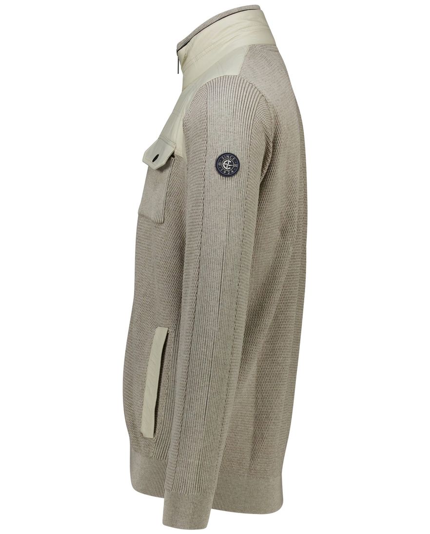 Casa Moda vest beige met dubbele borstzak