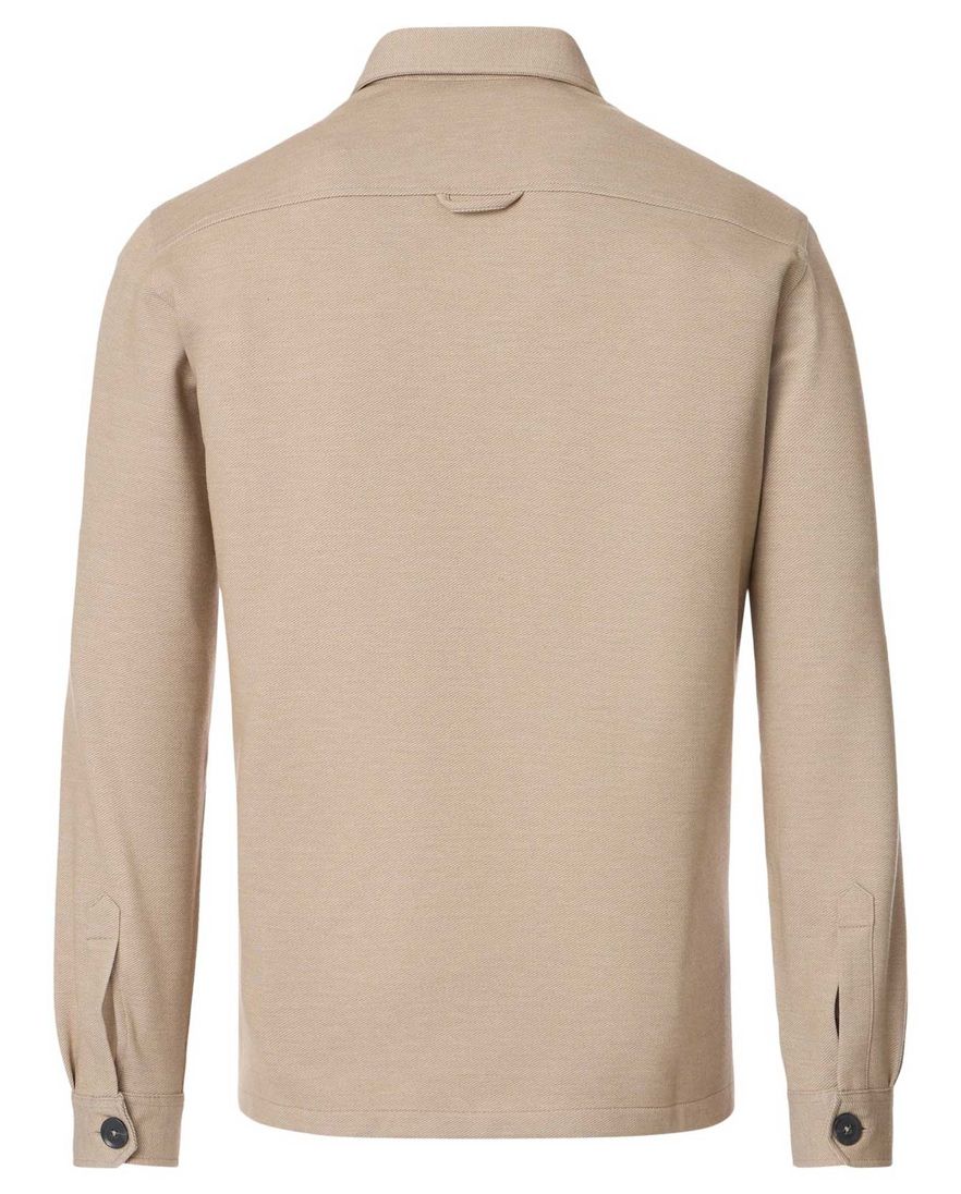 Casa Moda overshirt beige gemeleerd dubbele borstzak