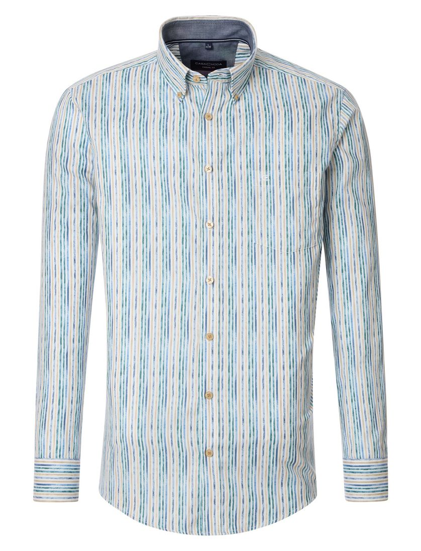 Casa Moda katoenen overhemd gestreept blauw wijde fit