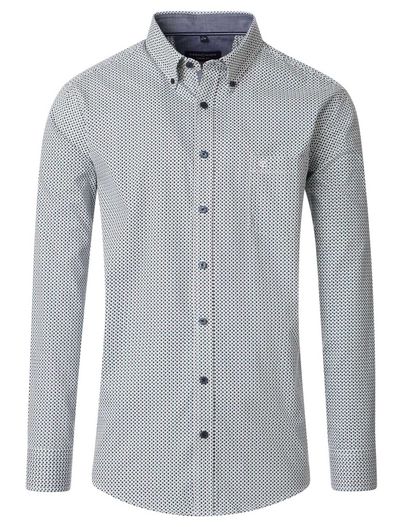 Casa Moda Casa Moda Casual Fit overhemd blauw geprint borstzak