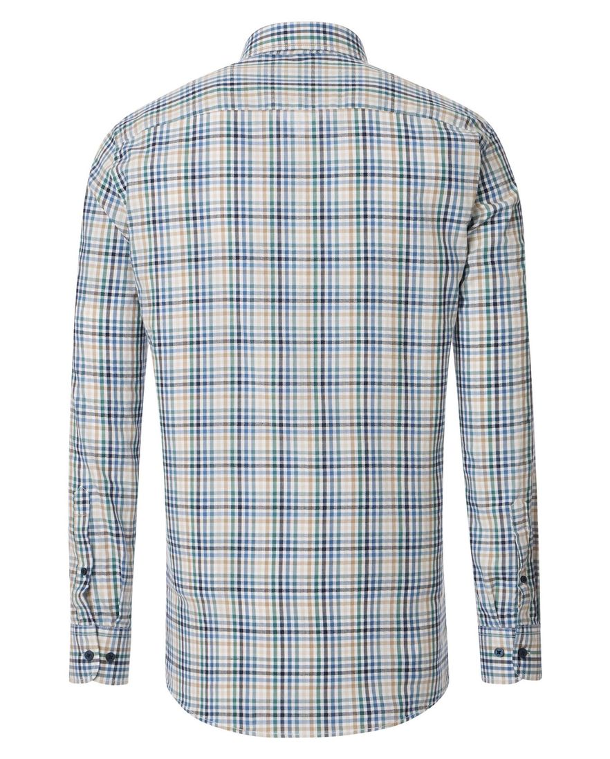 Casa Moda geruit overhemd groen wijde fit katoen