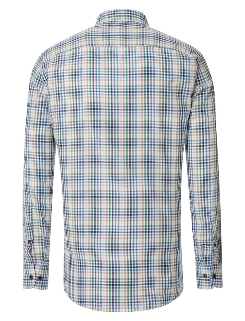 overhemd Casa Moda geruit groen wijde fit katoen