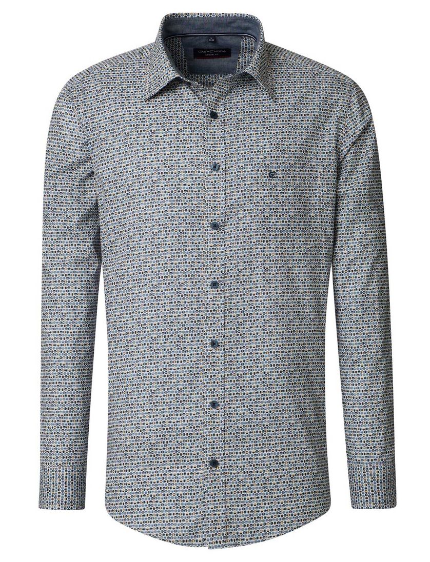 Casa Moda overhemd blauw 100% katoen Casual Fit