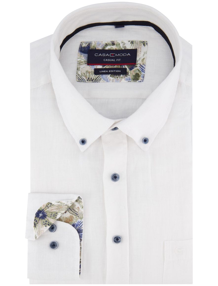 Casa Moda overhemd Casual Fit wit linnen