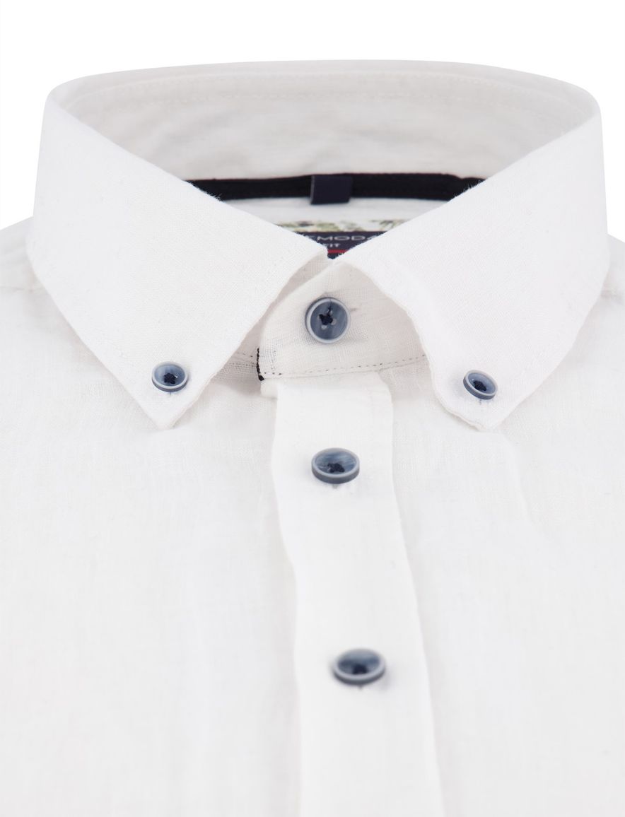 Casa Moda overhemd Casual Fit wit linnen