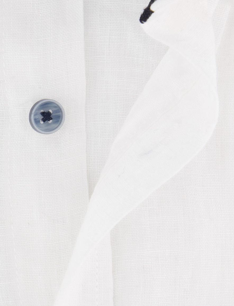 Casa Moda overhemd Casual Fit wit linnen