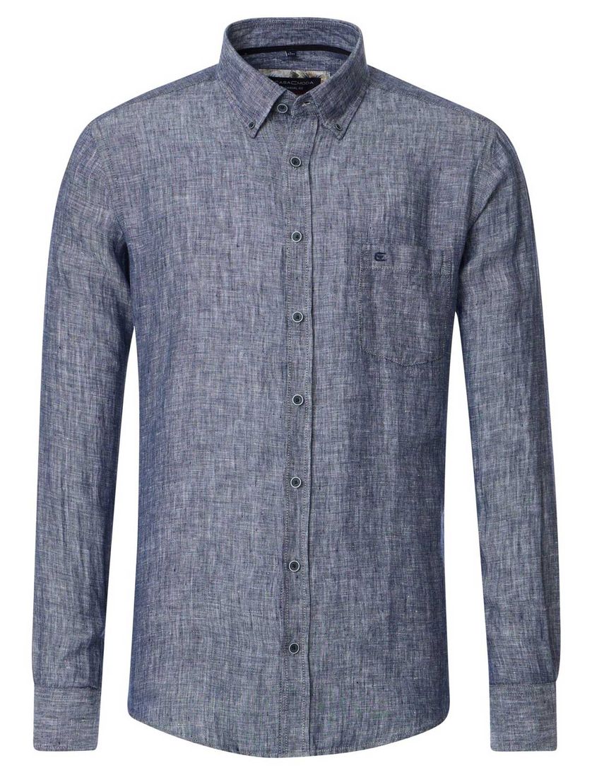 Casa Moda overhemd donkerblauw button down boord Casual Fit