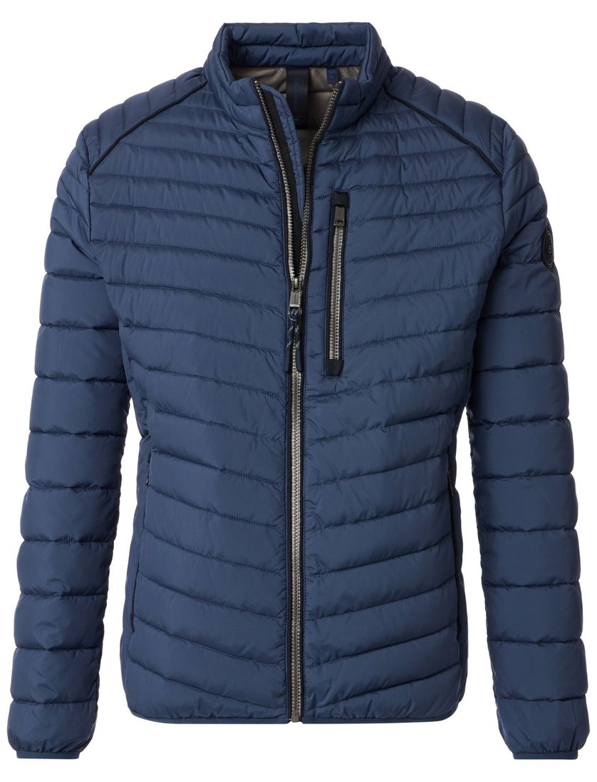 Casa Moda Tussenjas effen blauw gewatteerd wijde fit