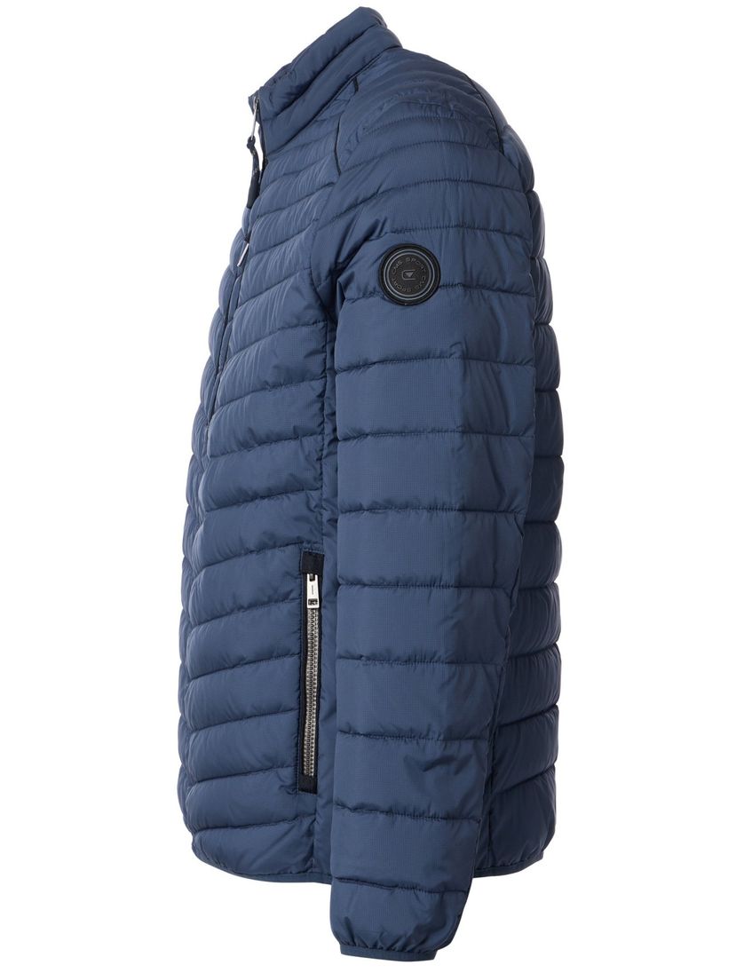 Casa Moda Tussenjas effen blauw gewatteerd wijde fit