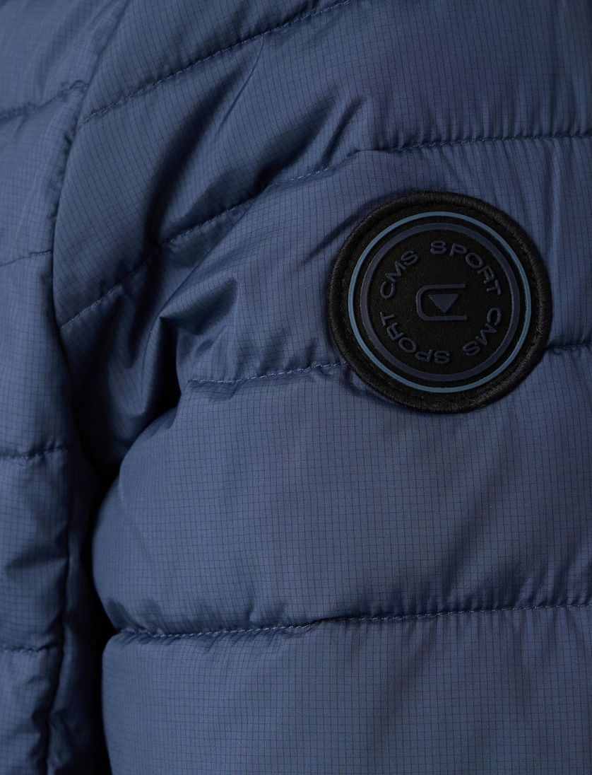 Casa Moda Tussenjas effen blauw gewatteerd wijde fit