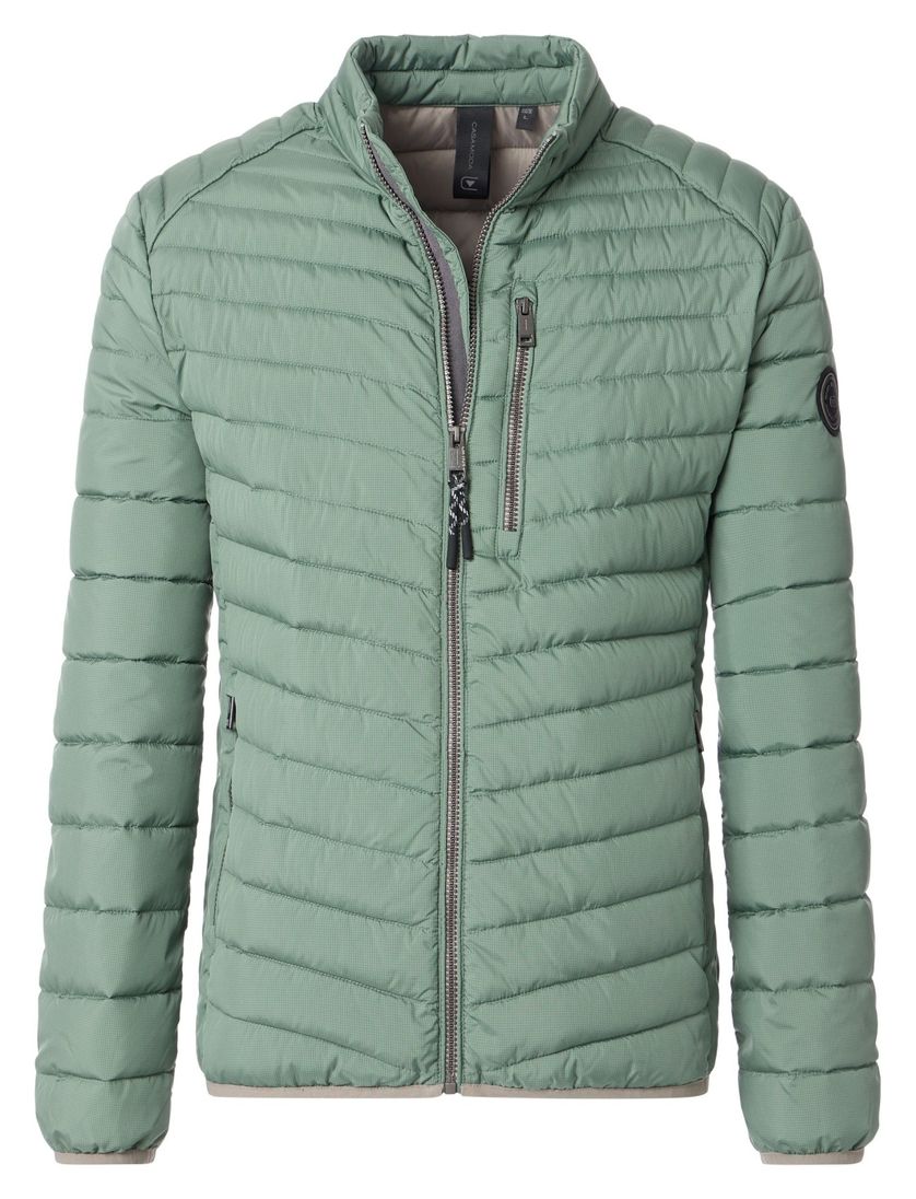 Casa Moda Tussenjas turquoise gewatteerd effen wijde fit