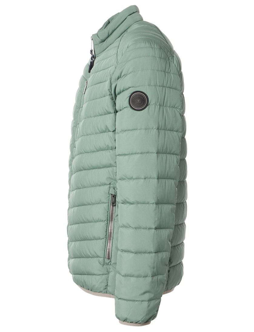 Casa Moda Tussenjas turquoise gewatteerd effen wijde fit