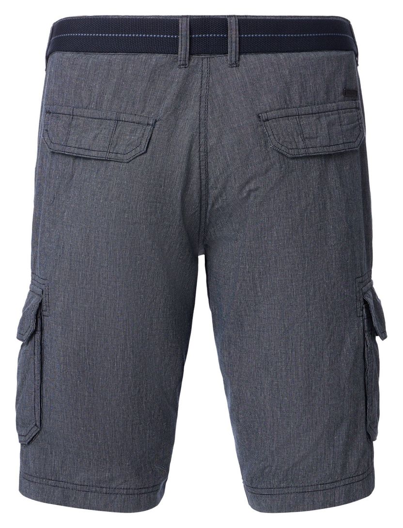 Casa Moda Bermuda blauw geruit wijde fit katoen