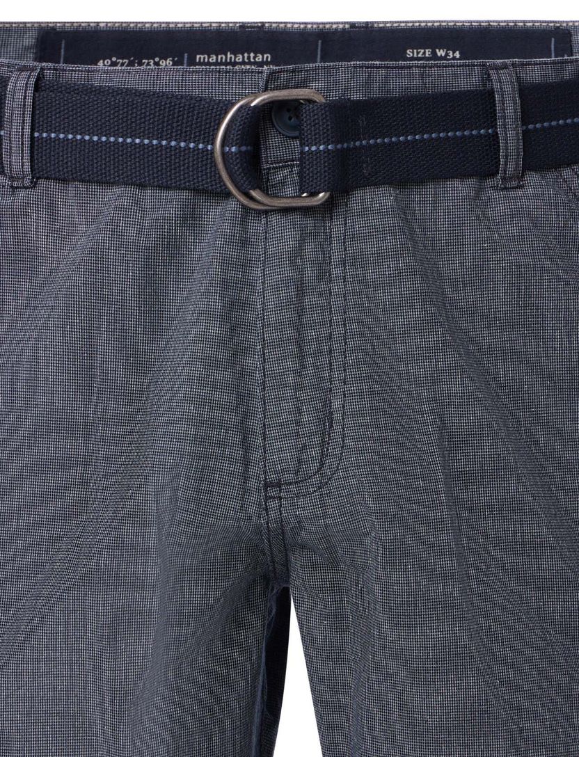 Casa Moda Bermuda blauw geruit wijde fit katoen