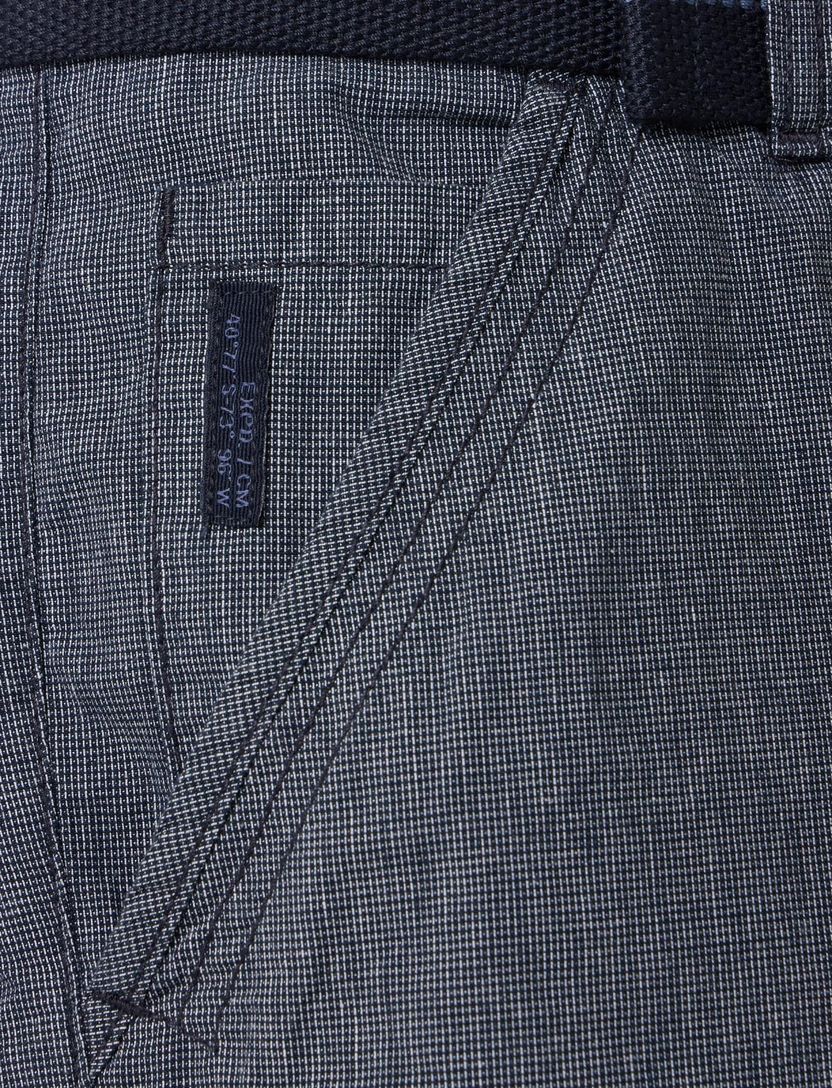 Casa Moda Bermuda blauw geruit wijde fit katoen