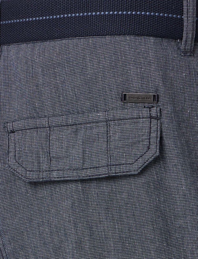 Casa Moda Bermuda blauw geruit wijde fit katoen