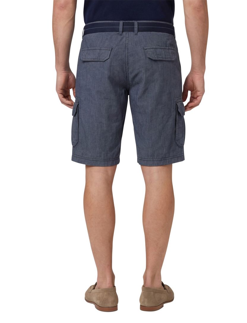 Casa Moda Bermuda blauw geruit wijde fit katoen