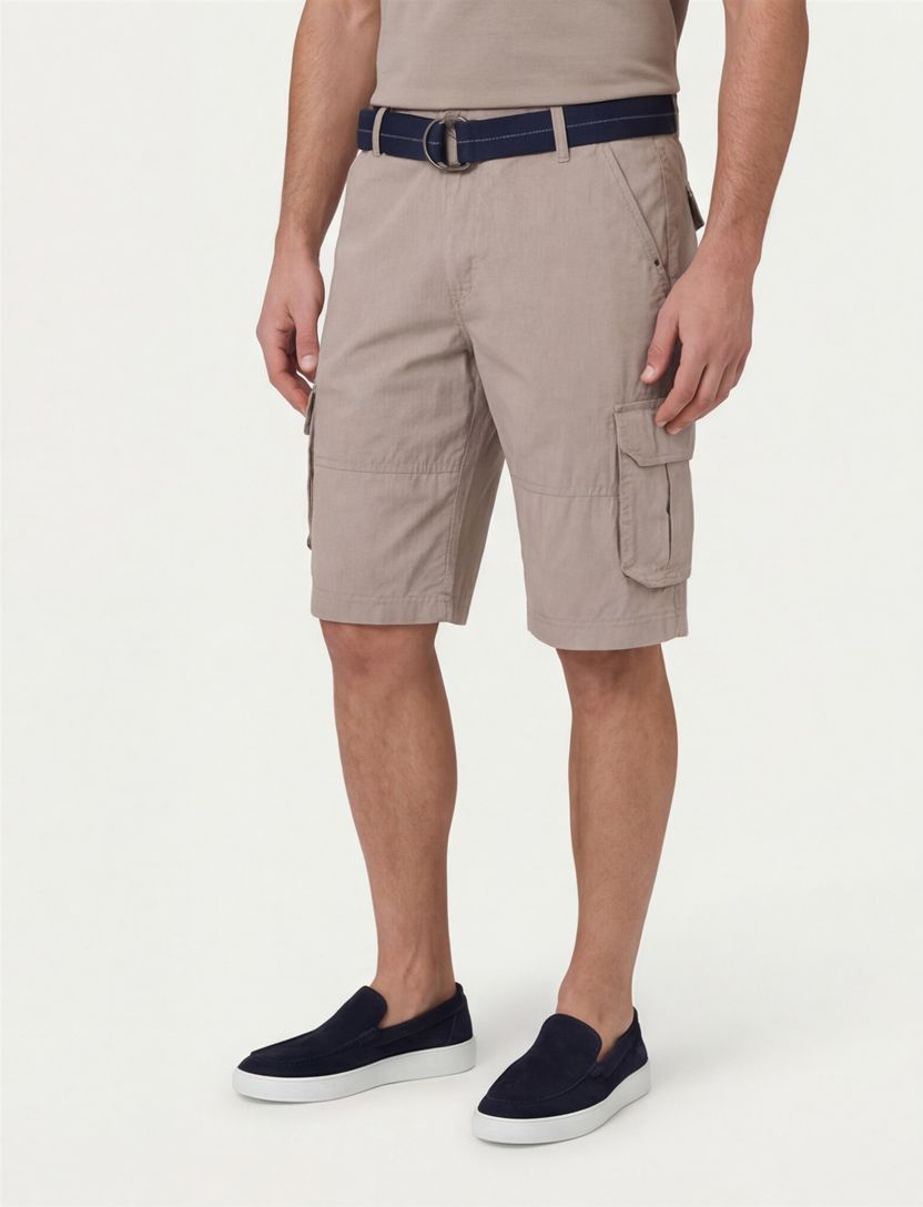 Casa Moda Bermuda beige effen cargo katoen