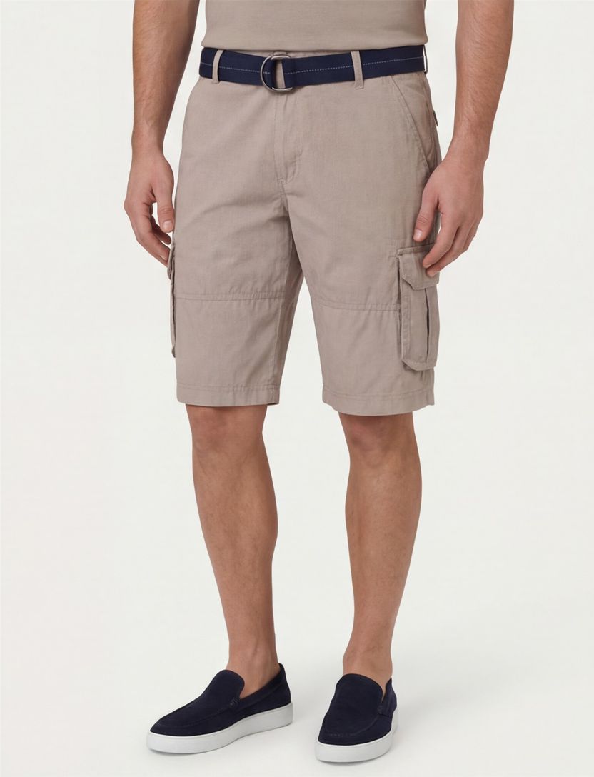 Casa Moda Bermuda beige effen cargo katoen