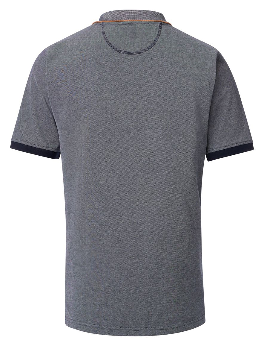 Casa Moda polo blauw pique 3 knoops katoen