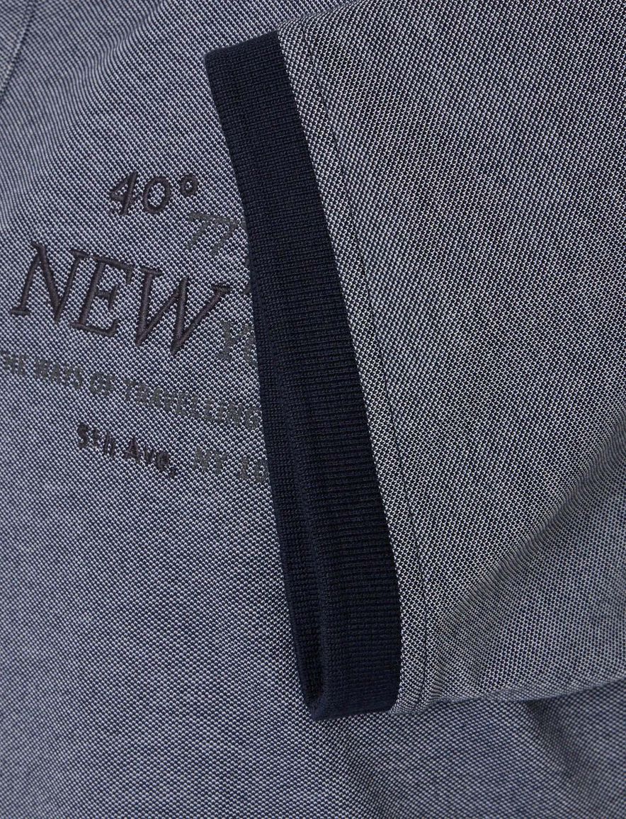 Casa Moda polo blauw pique 3 knoops katoen