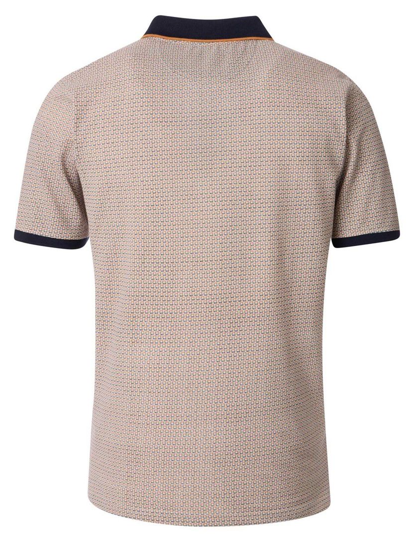 Casa Moda polo donkerblauw geprint met borstzak