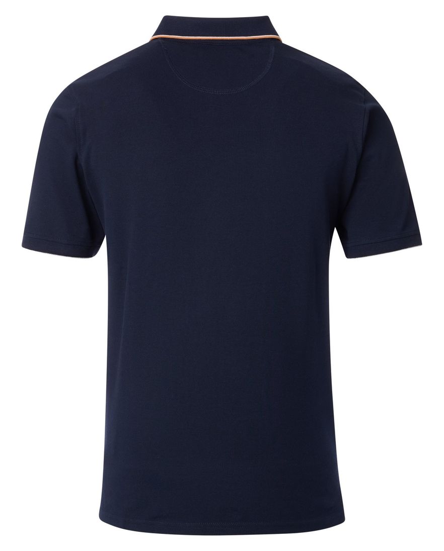 Casa Moda polo donkerblauw opdruk korte mouw