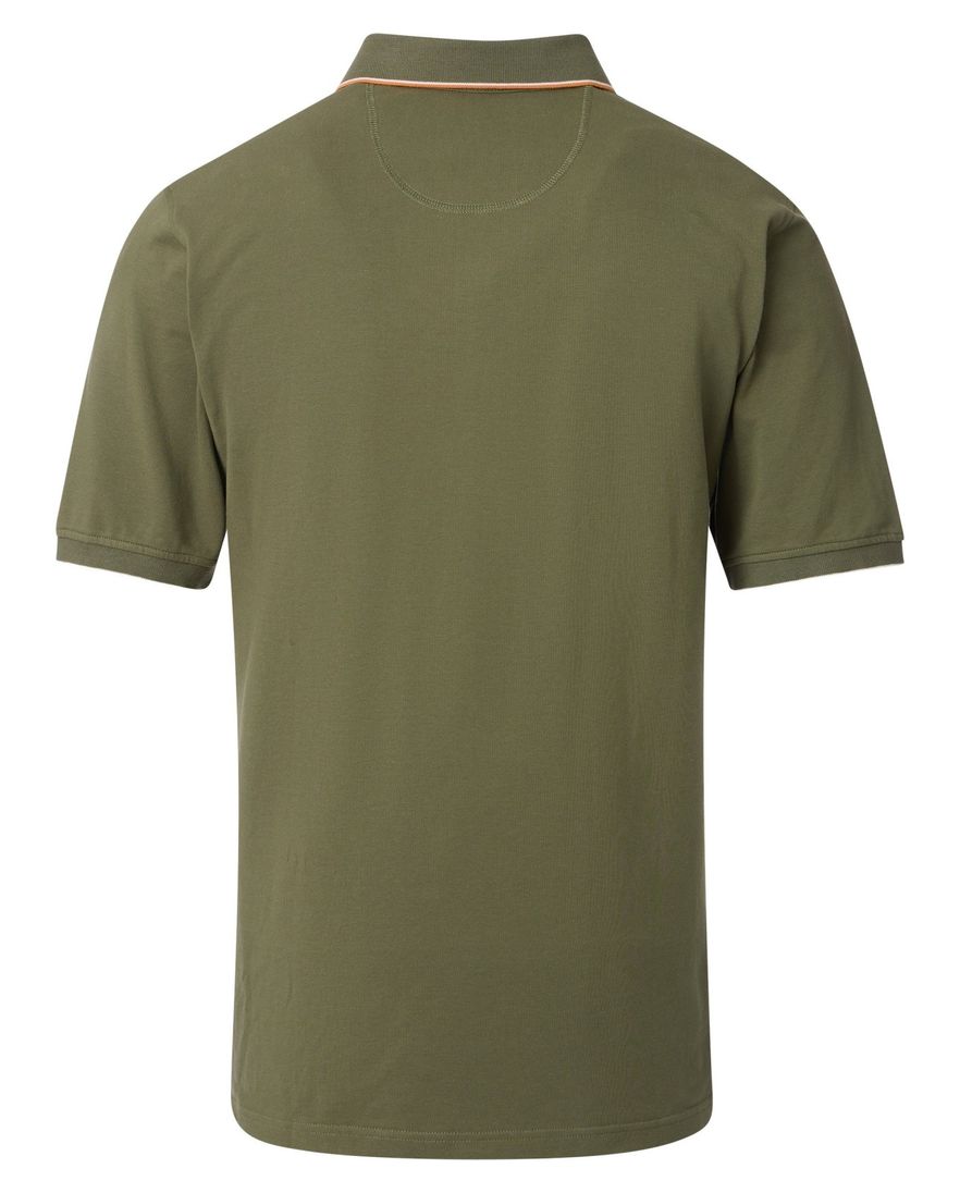 Casa Moda polo groen opdruk regular fit