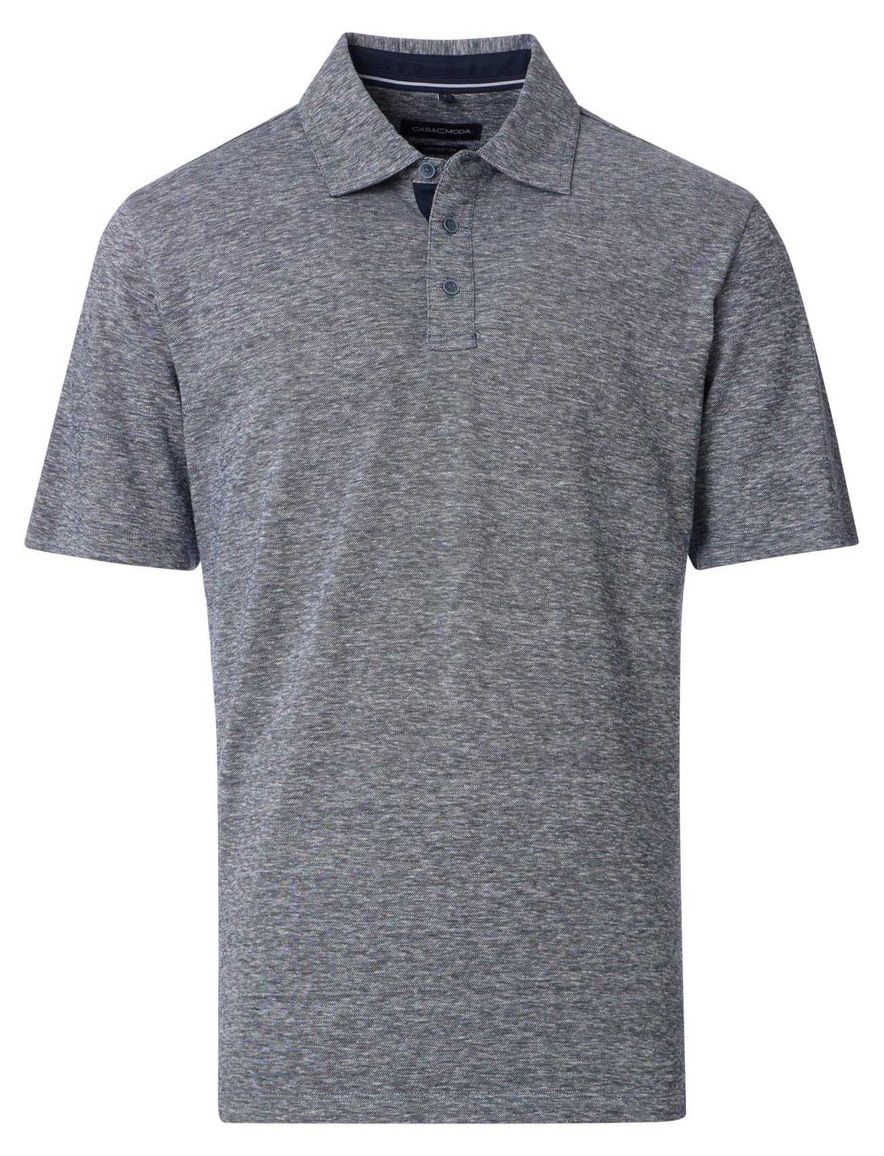 Casa Moda polo donkerblauw melange regular fit