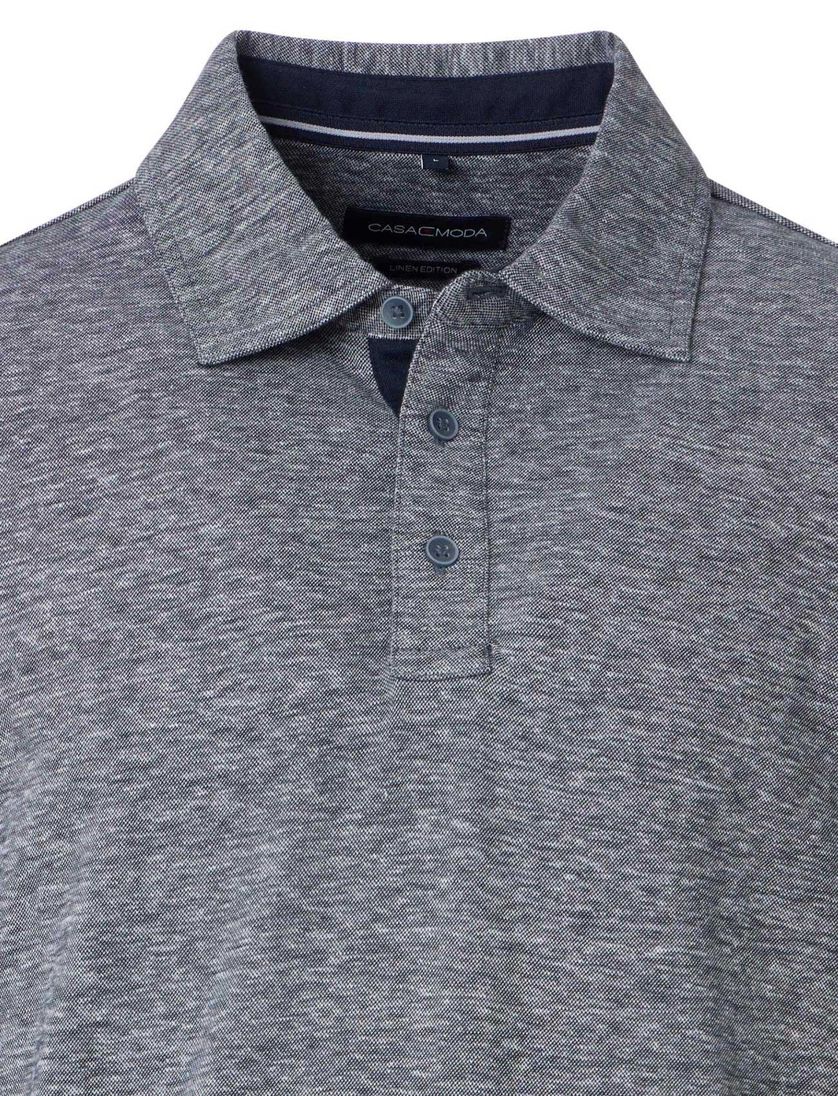 Casa Moda polo donkerblauw melange gemêleerd