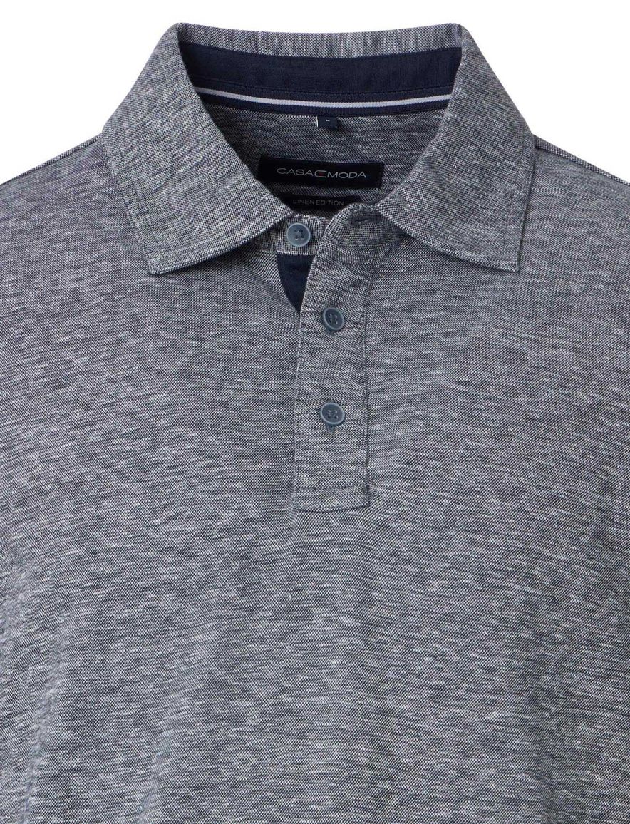 Casa Moda polo donkerblauw melange regular fit