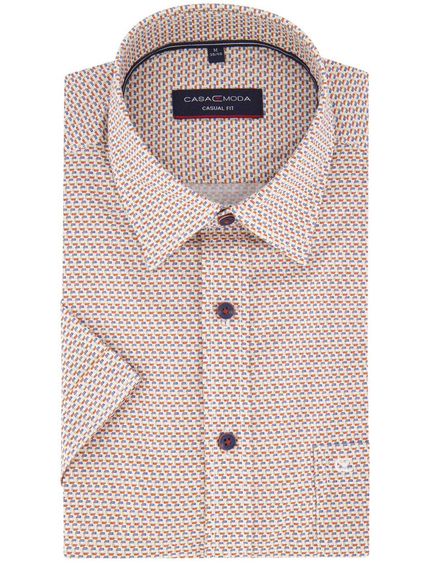 katoenen Casa Moda overhemd rood geprint wijde fit