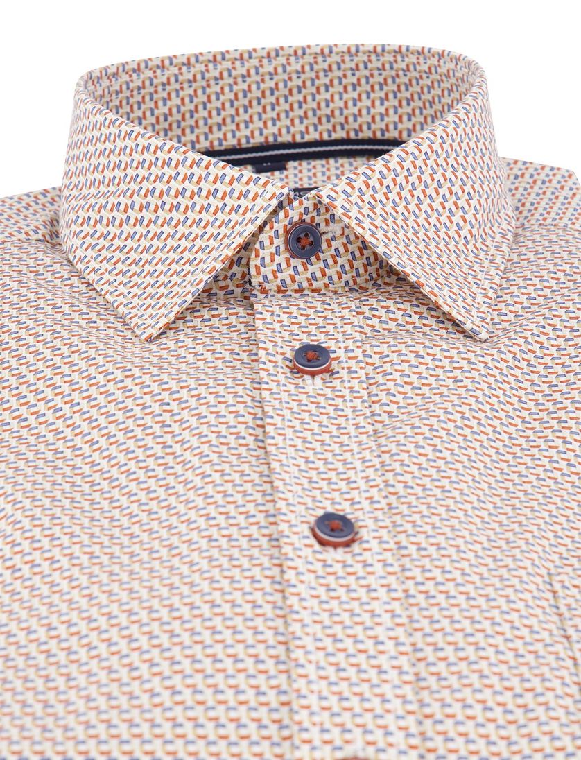 katoenen Casa Moda overhemd rood geprint wijde fit