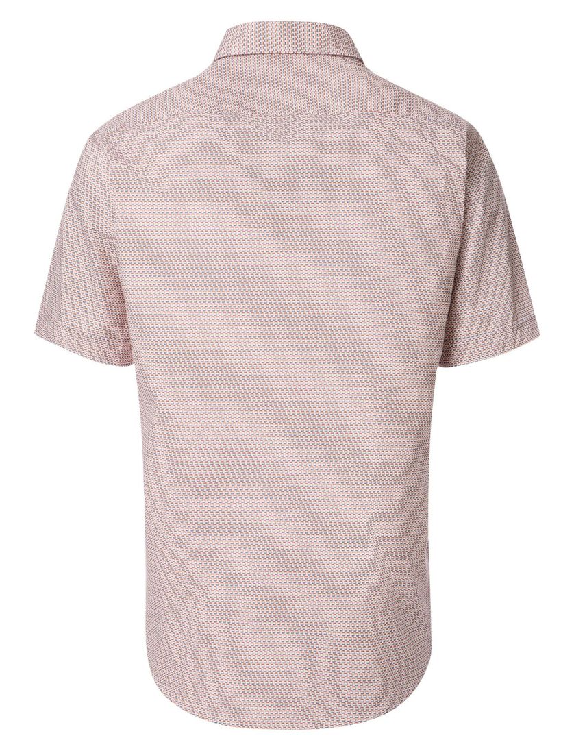 Casa Moda overhemd korte mouw geprint oranje katoen