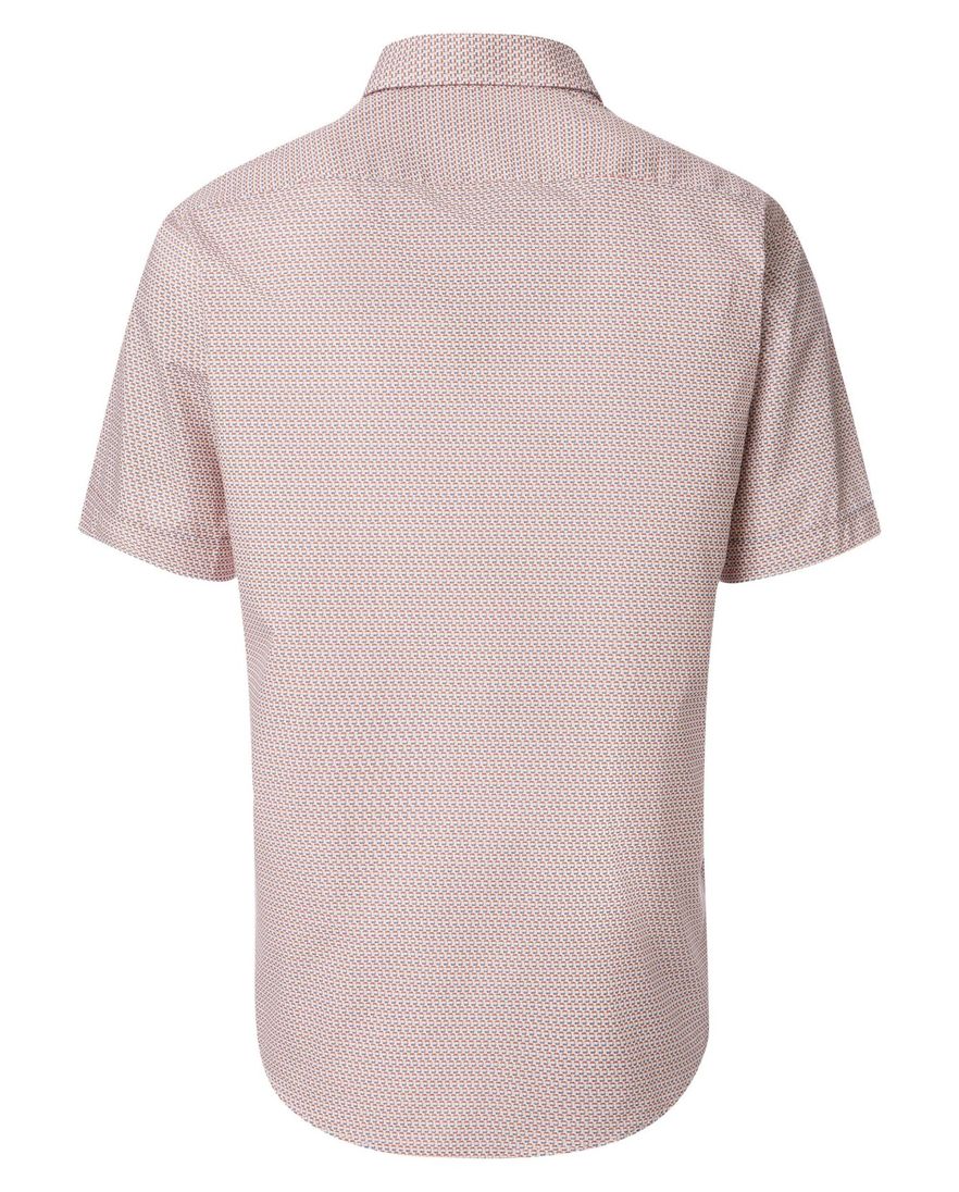 Casa Moda overhemd korte mouw geprint oranje wijde fit