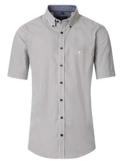 Casa Moda Casa Moda overhemd groen geprint Casual Fit borstzak