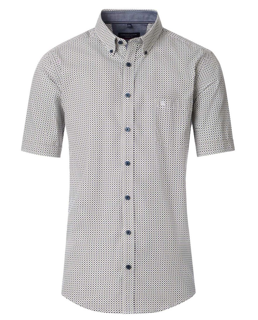 Casa Moda overhemd groen geprint Casual Fit katoen