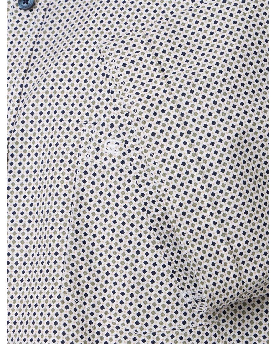 Casa Moda overhemd groen geprint Casual Fit katoen