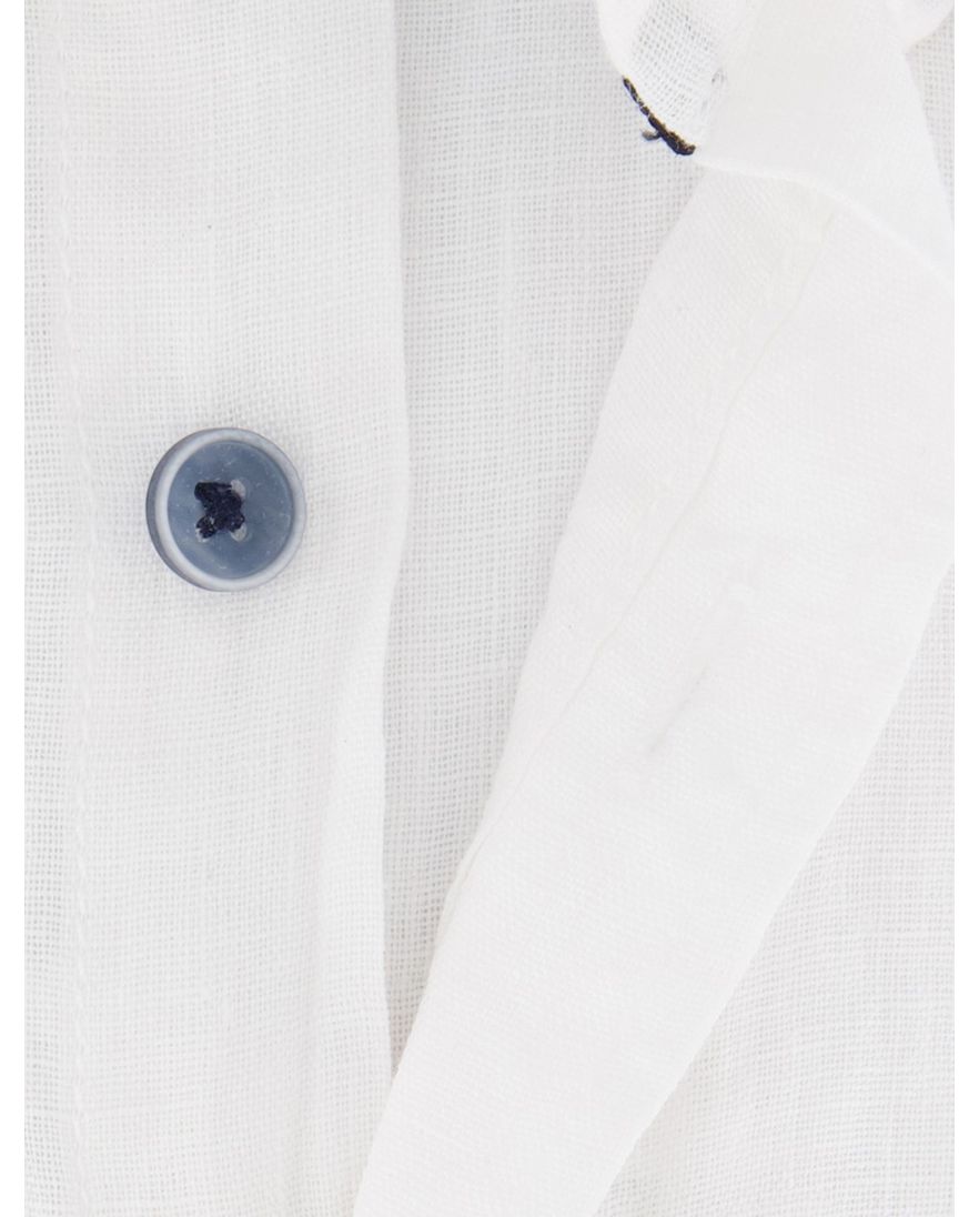 Casa Moda overhemd button-down linnen wit effen wijde fit